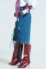 GRUNGE ROSE DENIM BERMUDA SHORTS