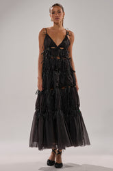 COULDN'T BE ME IF YOU TRIED TIE MAXI DRESS IN BLACK