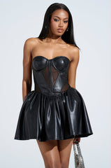 QUEEN OF IT ALL PU MINI DRESS