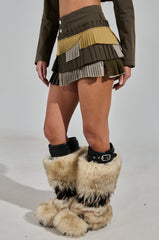 LET ME DOWN SLOWLY MINI SKIRT IN OLIVE