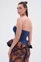 LADY LUX PEPLUM BROCADE CORSET TOP