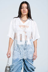 CHARMING LACE JERSEY DRESS