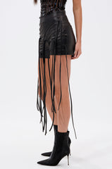 HANGING BY A THREAD FAUX LEATHER SHORT