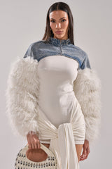 CELESTE FUR SLEEVE BOLERO