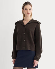 Fisherman Cardigan in Wool Cashmere | Americano Brown