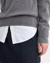 Cashmere Slim Crew Sweater | Heather Charcoal