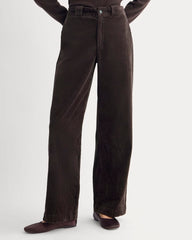 Corduroy Wide-Leg Trouser | Dark Chocolate