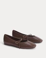 Leather Keyhole Flat | Burnt Umber