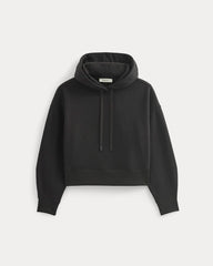 Cropped Luxe Fleece Hoodie | Black