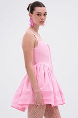 ISSA LOOK MINI DRESS IN PINK