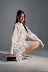 KIND OF A BIG DEAL POPLIN HIGH LOW DRESS IN WHITE