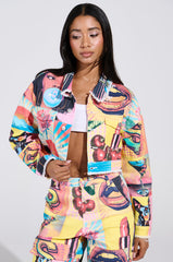 ELECTRIC PRINTED DENIM JACKET