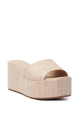 AZALEA WANG ARROW RAFFIA WEDGE SANDAL