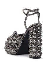 AZALEA WANG ASTRELLA HEMATITE EMBELLISHED SANDAL