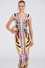 MARIA PRINTED MIDI DRESS