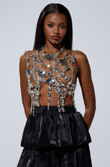 GOTTA LET IT GO RHINESTONE BRALETTE