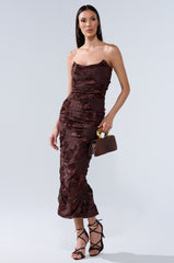 BABY PLEASE TEXTURED MESH MIDI DRESS