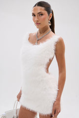 KELYN FUR MINI DRESS