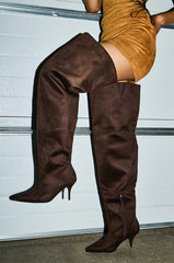 AZALEA WANG HALINA CHOCOLATE THIGH HIGH BOOT