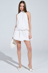 DRESSED FOR ANY OCCASION WHITE POPLIN MINI DRESS