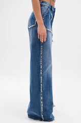 MY OWN THING STUDDED DENIM