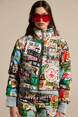 GREEN LIGHT LAYERED GRAPHIC BOMBER