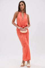 KNOT MY PROBLEM SATIN MIDI DRESS