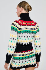 AT THE SLOPES FITTED TURTLENECK SWEATER