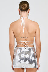 LOVE ME THE RIGHT WAY SLEEVELESS SEQUIN TOP IN SILVER