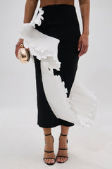 FASHION ICON RUFFLE BANDAGE MAXI SKIRT