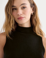Cashmere Funnel-Neck Tank | Black
