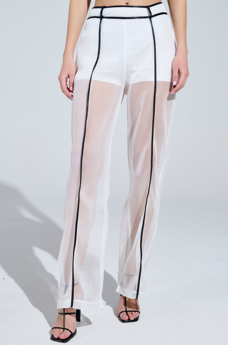 ONE TO WATCH MESH TROUSER IN WHITE
