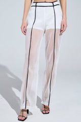 ONE TO WATCH MESH TROUSER IN WHITE
