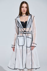 ONE TO WATCH MESH TRENCH IN WHITE
