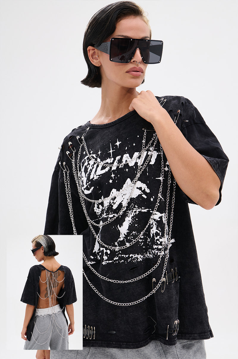 GOTH BAE OVERSIZED DISTRESSED TEE