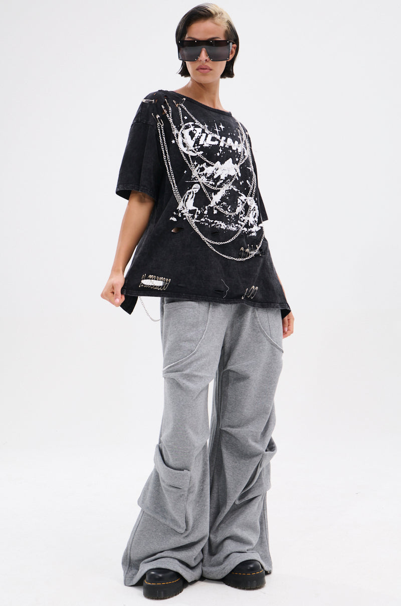 GOTH BAE OVERSIZED DISTRESSED TEE