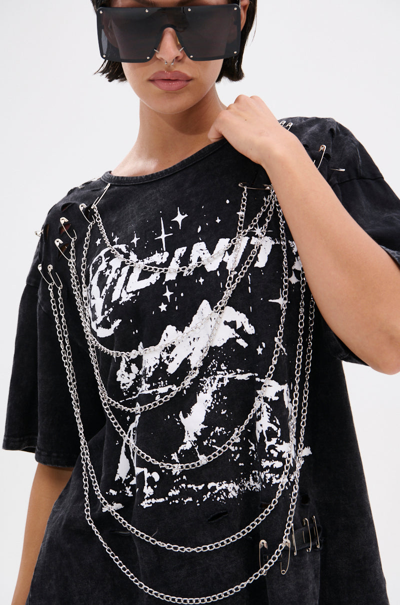 GOTH BAE OVERSIZED DISTRESSED TEE