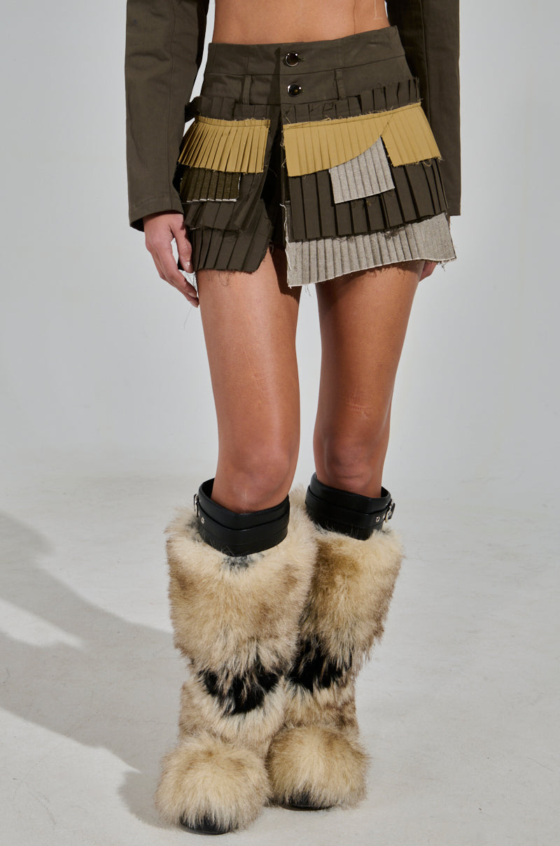 LET ME DOWN SLOWLY MINI SKIRT IN OLIVE