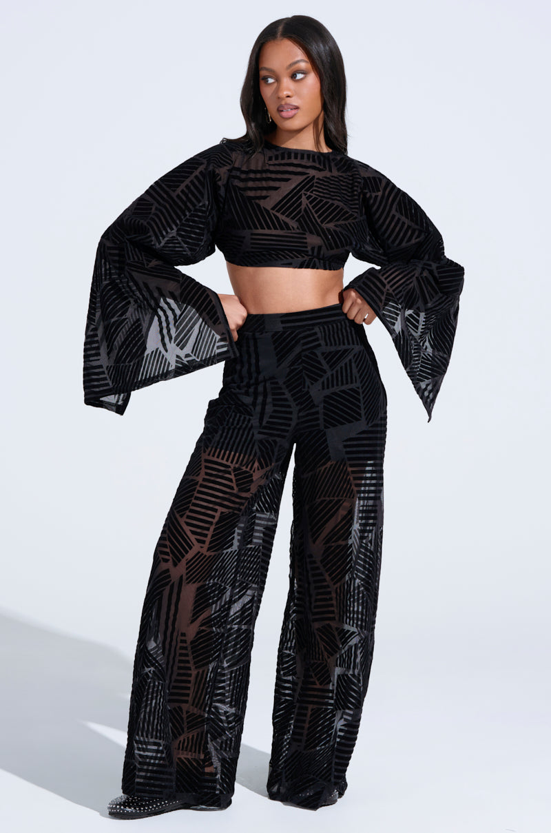 HAVING REGRETS ABOUT YOU SEE THROUGH PALAZZO PANT