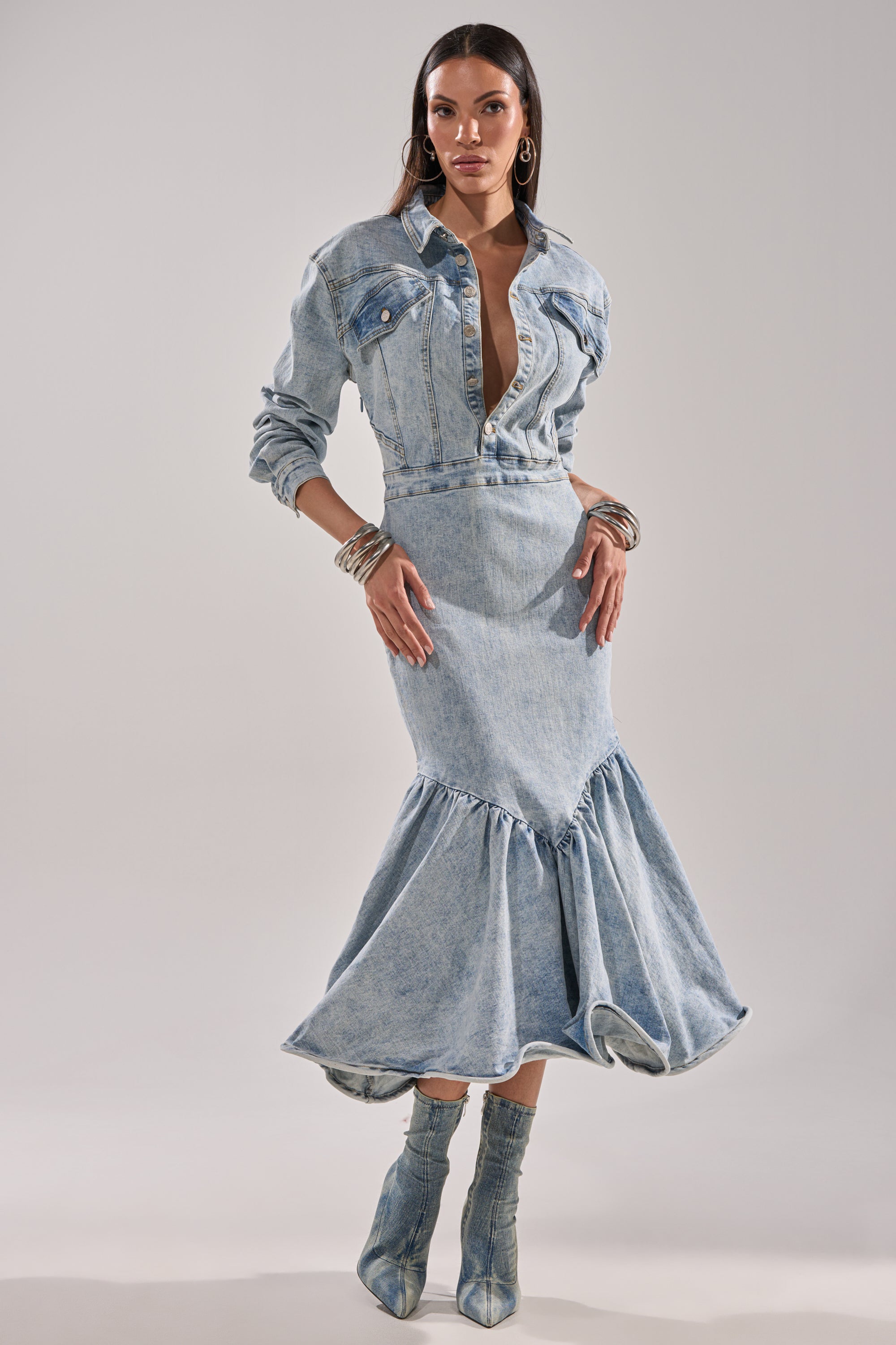DENIM FOR DAYS MAXI DRESS