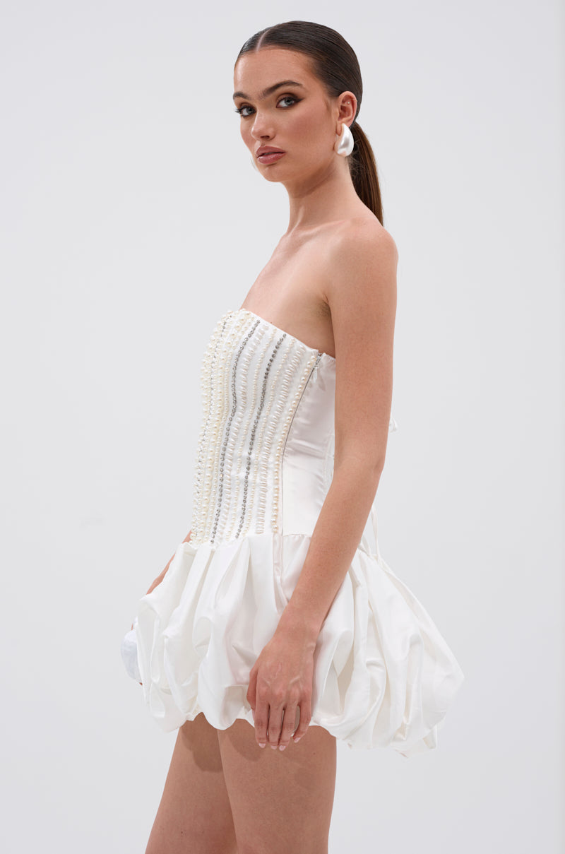 EXTRA! EXTRA! RHINESTONE MINI DRESS