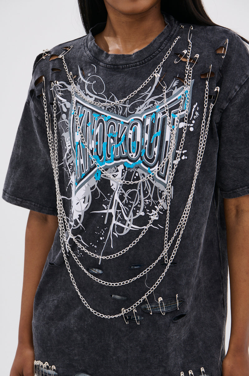 KNOCK YOURSELF OUT DISTRESSED TEE