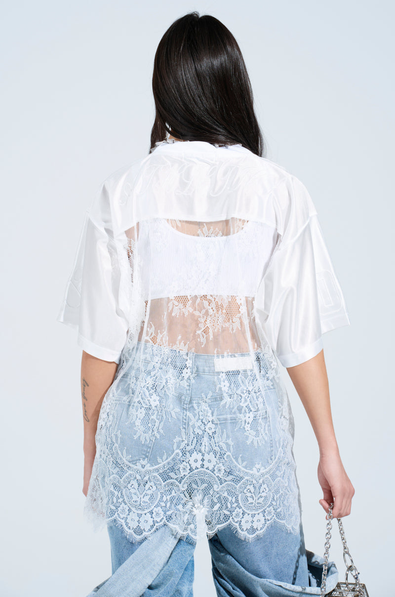 CHARMING LACE JERSEY DRESS