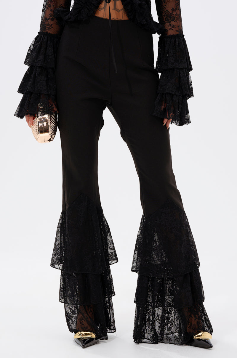 LOOKS AND FEELS GOOD LACE FLARE LEGGING
