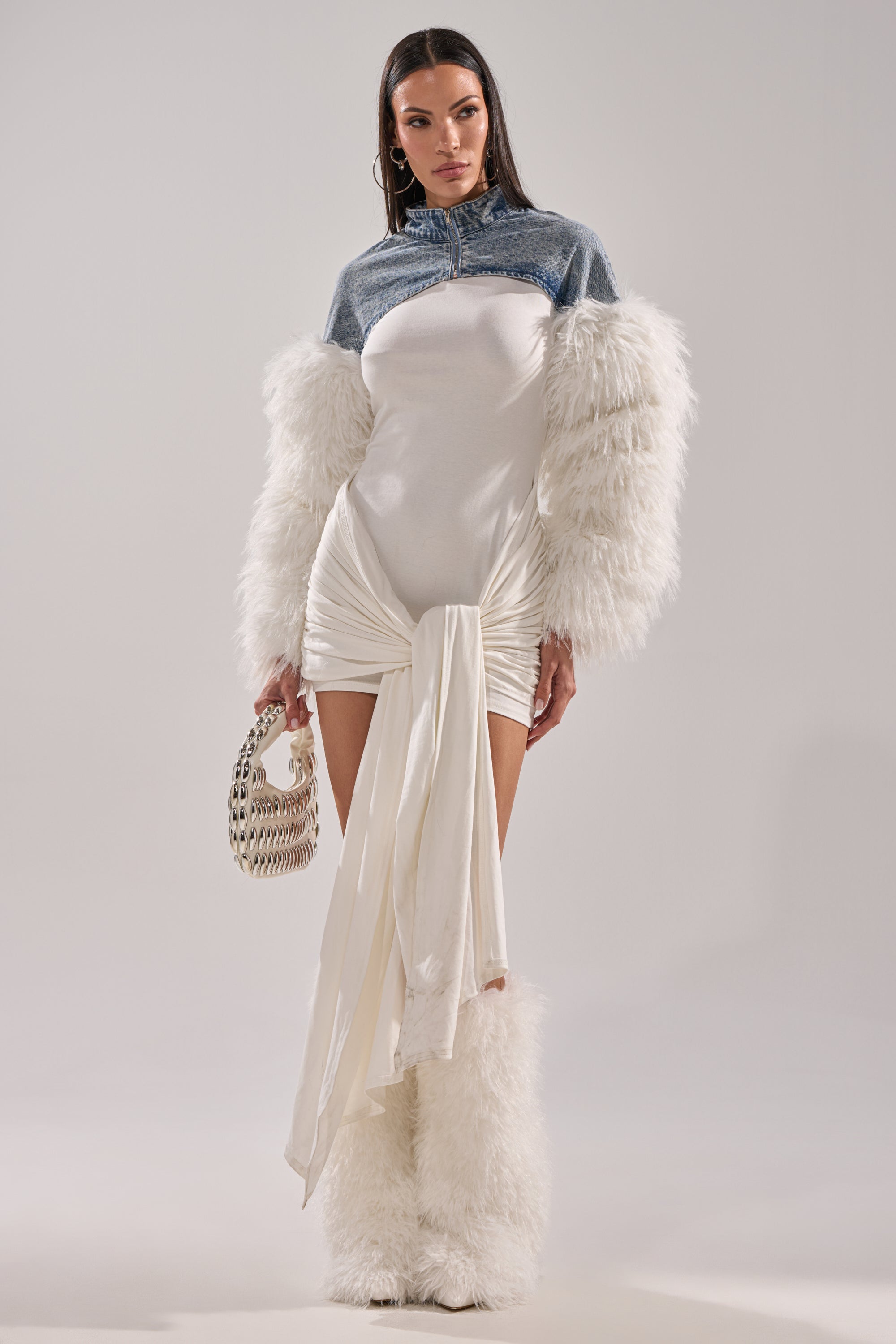 CELESTE FUR SLEEVE BOLERO