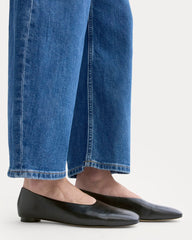 Gallery Square-Toe Flat | Black