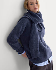Cashmere Herringbone Sweater | Indigo