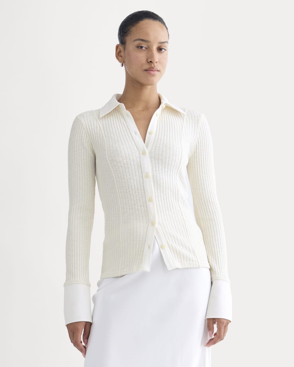 Cozy Rib Button-Up | Bone