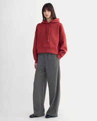 Cropped Luxe Fleece Hoodie | Merlot