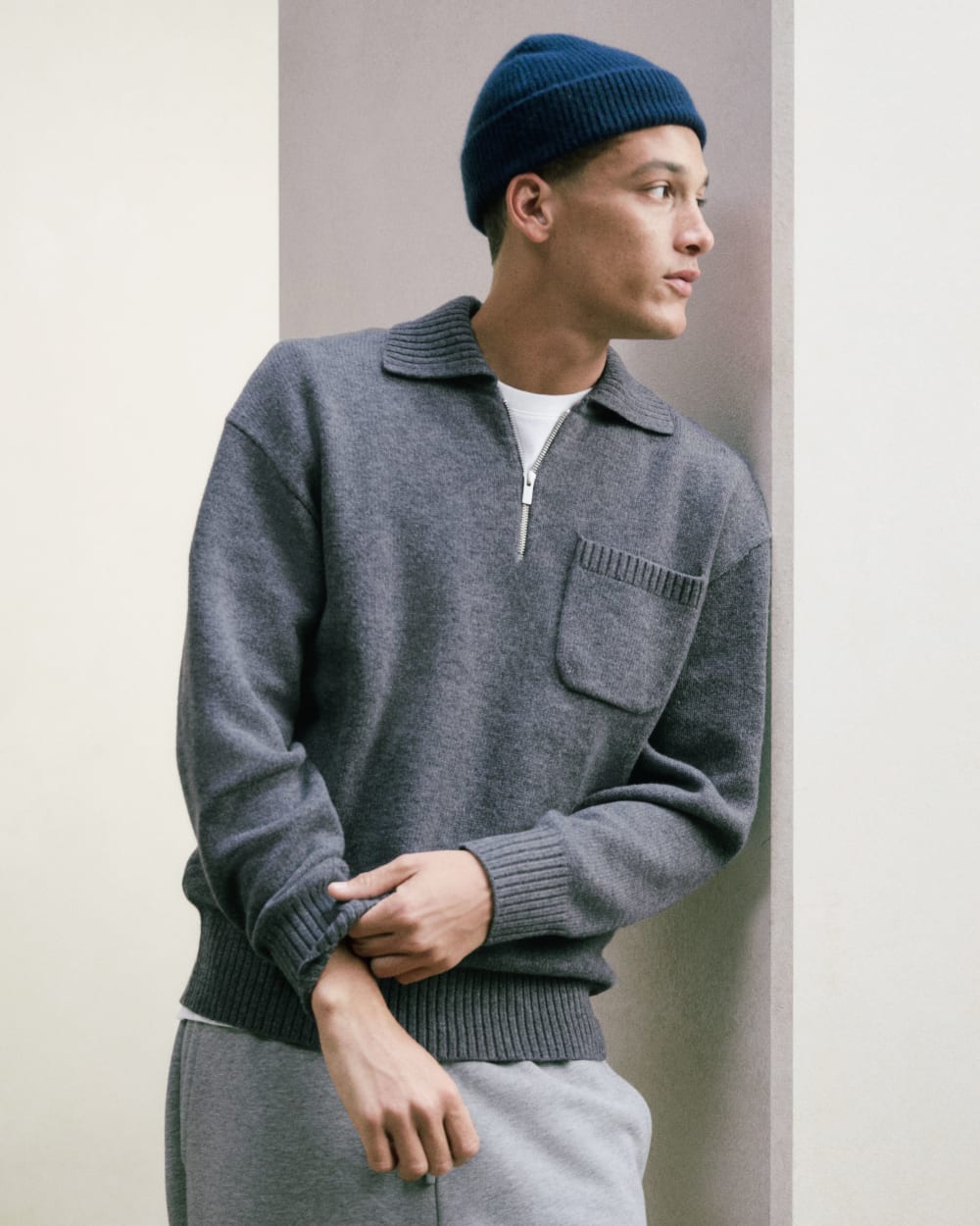 Cashmere Docker Beanie |  Navy